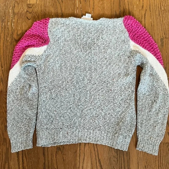 Lilly of California Wool blend Scoop V-Neck textured sweater women’s size Medium - Picture 6 of 9